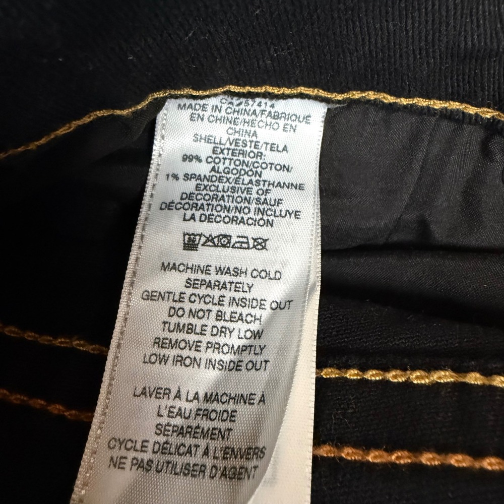 True Religion Billy Relaxed Bootcut Jeans Black Orange Contrast Stitch Mens 31 - Picture 5 of 15
